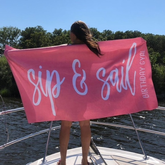 2 Pink BIRTHDAY Pillows & A Beach Towel - Picture 2 of 5